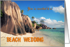 Beach wedding greeting card, Exotic sand beach card