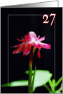 Happy 27th birthday greeting card, tropical orchid flower card