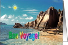 Bon voyage greeting card, Seychelles exotic beach card