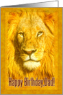 Happy Birthday Dad greeting card, Portrait male lion card