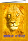 Happy Father’s Day Birthday greeting card, Portrait male lion card