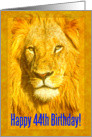 Happy 44th Birthday greeting card, Portrait male lion card