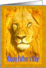 Happy Father’s Day greeting card, Male lion portrait card