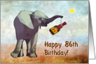 Happy 86th birthday greeting card, elephant card