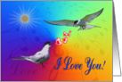 I love you greeting card,two birds card