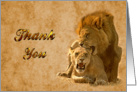 Thank you greeting card,Lions in love card