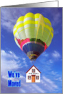 We,ve moved greeting card,balloons in the sky card