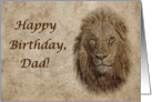 Happy Birthday Dad greeting card, lion card