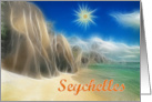Seychelles greeting card,beach card