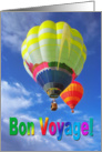 Bon voyage greeting card,ballons on the blue sky card