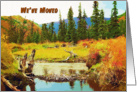 We’ve moved to Alaska greeting card,painting autumn card