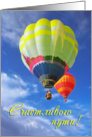 Balloon greeting card,two balloons in blue sky card