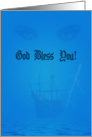 God bless you greeting card,ship under storm card