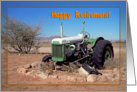 Happy retirement greeting card,broken tractor card