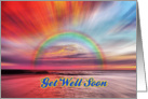 Get Well Soon greeting card,rainbow,sunset card