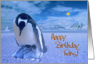 Happy birthday twins, penguins in Antactic card