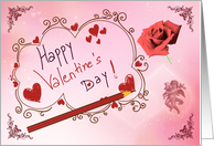 Valentine’s Day for kid greeting card, pencil flower and handmade text card