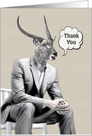 Thank You card, for Business with Waterbuck’s Head card
