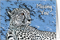 Missing You, Portrait Cheetah card