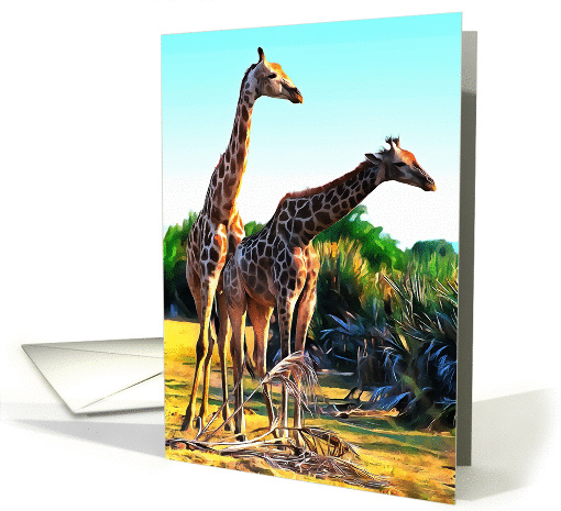 Two giraffes card (1400702)
