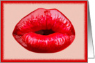 Red sexy lips birthday Card