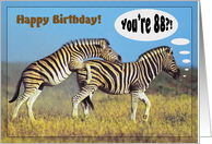 Happy 88th birthday greeting card, Zebras card