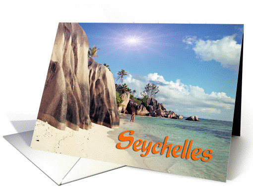 Seychelles, Beach, cliffs and Ocean card (861243)