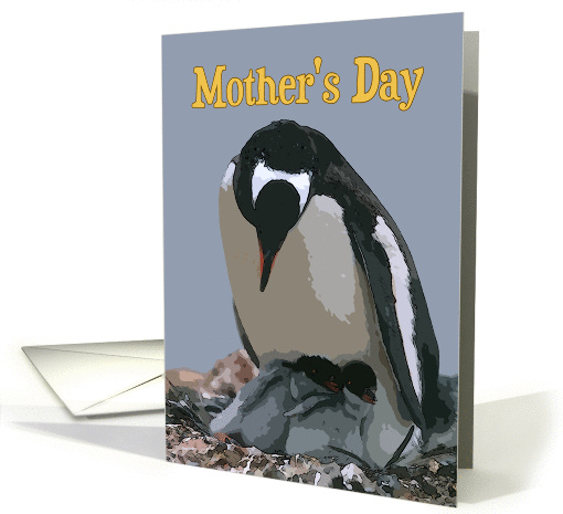 Mother's Day Mom, Mother Penguin with Two Chicks card (868761)