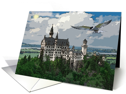 Happy Birthday, Gothic German Castle card (869002)