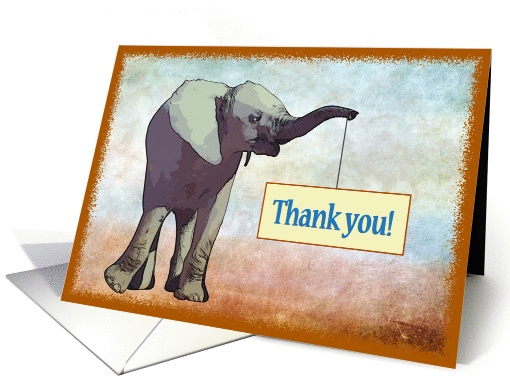 Thank you greeting card, baby elephant card (870766)
