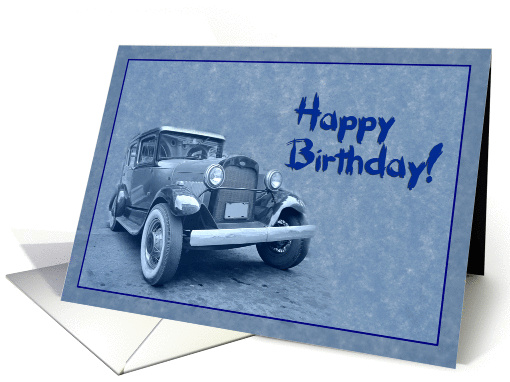 Happy Birthday card, classic vintage car card (876700)