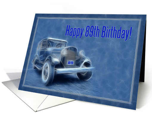 Happy 89th Birthday card, old vintage classic car card (877058)