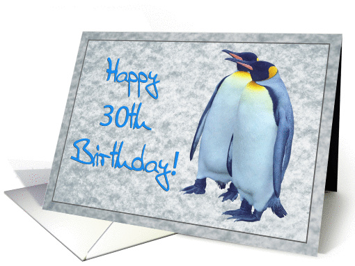 Happy 30th birthday to twins card , two penguins card (877225)