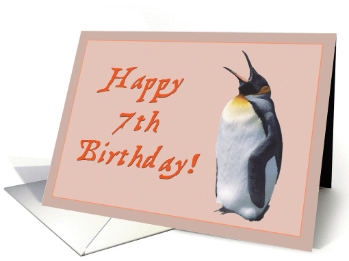 Happy 7th birthday to baby card , penguin's chick card (877230)