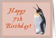 Happy 7th birthday to baby card , penguin’s chick card