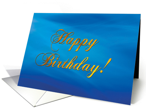 Happy birthday card, blue & gold card (877232)