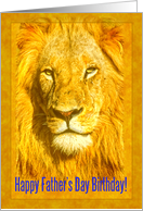 Happy Father’s Day Birthday greeting card, Portrait male lion card