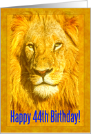 Happy 44th Birthday greeting card, Portrait male lion card