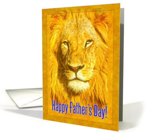 Happy Father's Day greeting card, Male lion portrait card (889606)