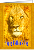 Happy Father’s Day greeting card, Male lion portrait card