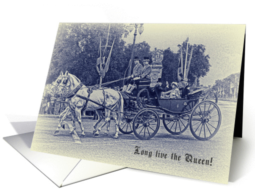 Vintage Queen birthday greeting card, card (890555)