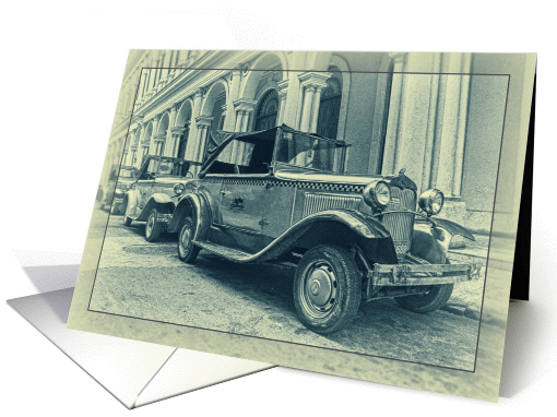 Vintage classic cars greeting card, card (890557)