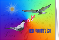 Happy Valentine’s Day greeting card,two birds card