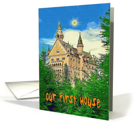 Our first house greeting card, castle in forest card (898752)
