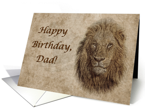 Happy Birthday Dad greeting card, lion card (899686)