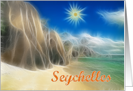 Seychelles greeting card,beach card