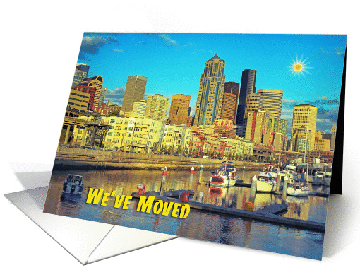 We have moved greeting card,Seattle Washington card (902661)