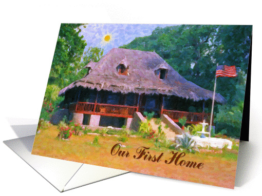 Our first home greeting card,tropical house card (902668)