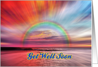 Get Well Soon greeting card,rainbow,sunset card