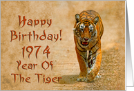 Year of the tiger greeting card, 1974 card